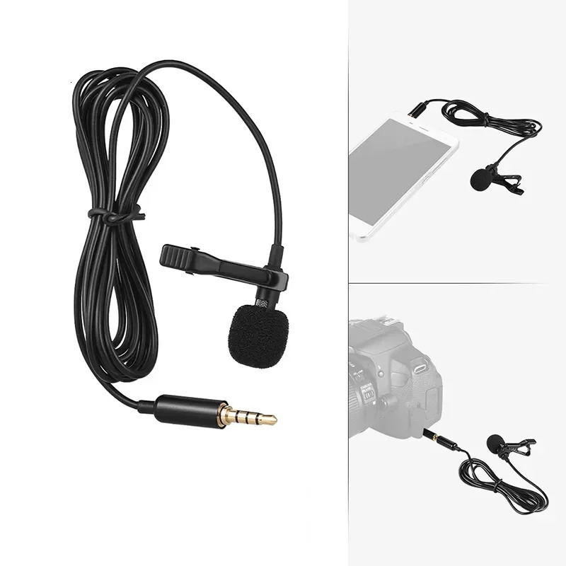 Portable 15m Lavalier Mini Microphone Condenser Clipon Lapel Mic Wired USB 35mm TypeC Microfon For Phone for Mac Laptop PC 251126