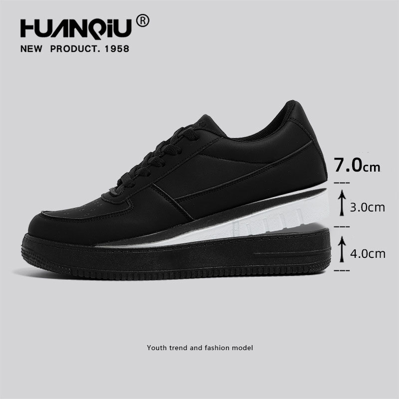 HUANQIU Free shipping designer Running Shoes Thick soled white shoes men trendy shoes casual sports board shoes men
