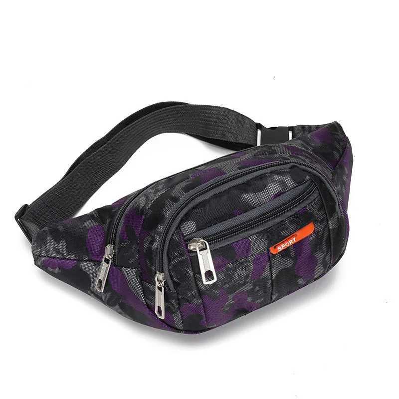 Camouflage Print Men Waist Bag Pack Purse Casual Large Phone Belt Bag Pouch Womens Canvas Travel Phone Bag Fanny Banana Bag HipT251126