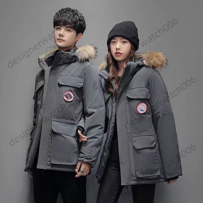 Canadas Jacket Goose Jacket Mens Designer Winter Warm Wolf Fur Hood Parka Pocket Windbreaker Luxury Goosecoats Down Coat Womens Vest Puffer Canadas Jacket 460