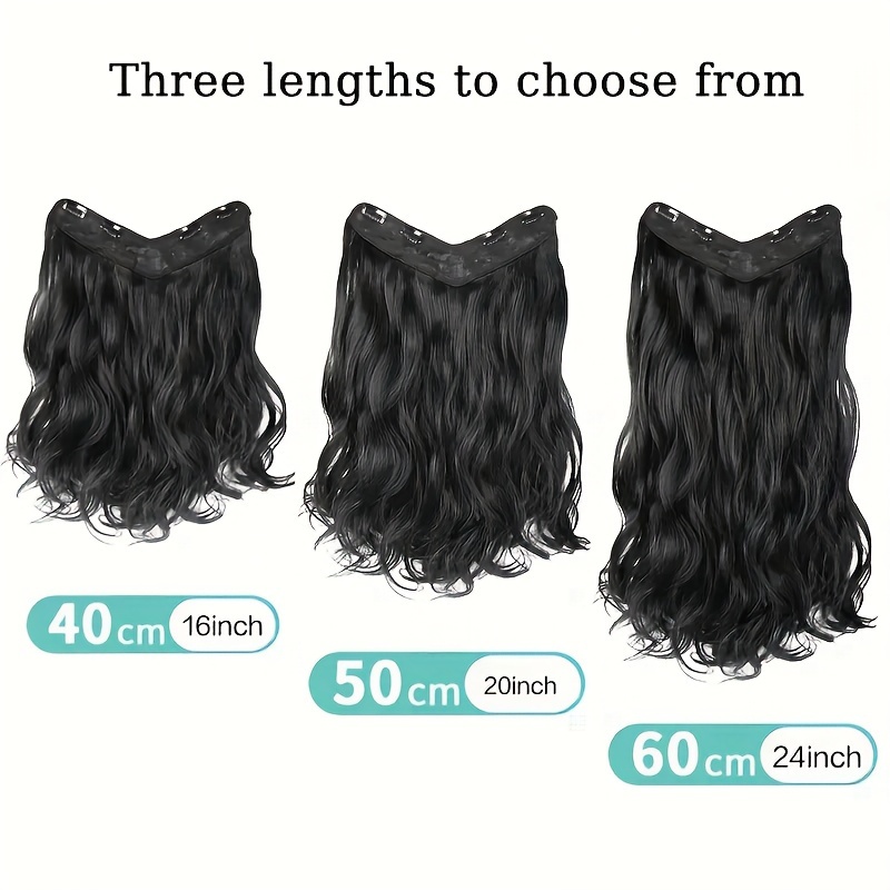 Romantic Natural-Wave Protein Fiber Womens Fake Hair Piece 24 Inch Long for Stylish Looks