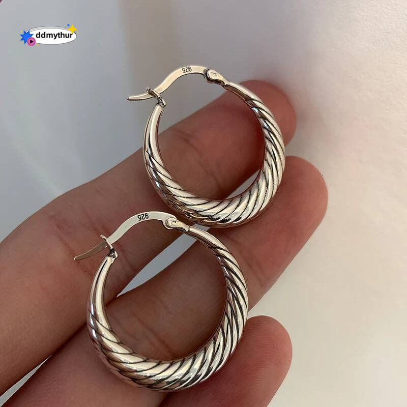 Sterling Sier Oval Simple Style Charming Delicate Geometric Shape Ladies Earrings Birthday Gift Fine Jewellery ddmythur
