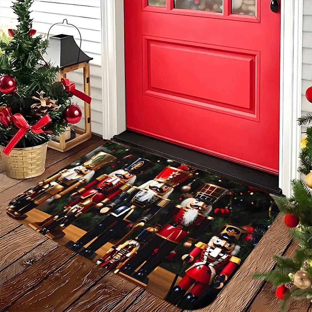 1pc Merry Christmas Candy Cane Welcome Mat - Indoor Outdoor Winter Door Mat for Front Rear EntryM251126