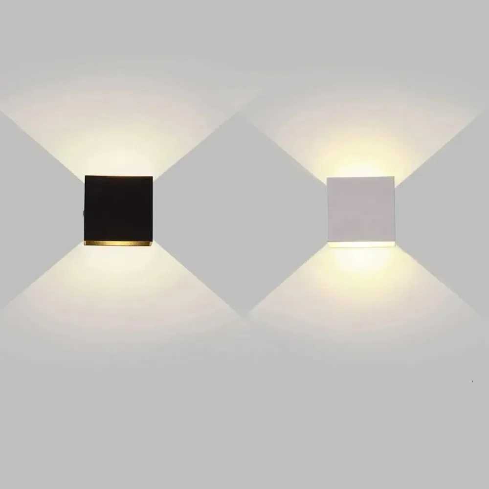 JOYINLED Set of 1/2 Dual Directional Wall Lights Modern Square Aluminum Sconce White/Black for Corridor Staircase Bedroom M251126