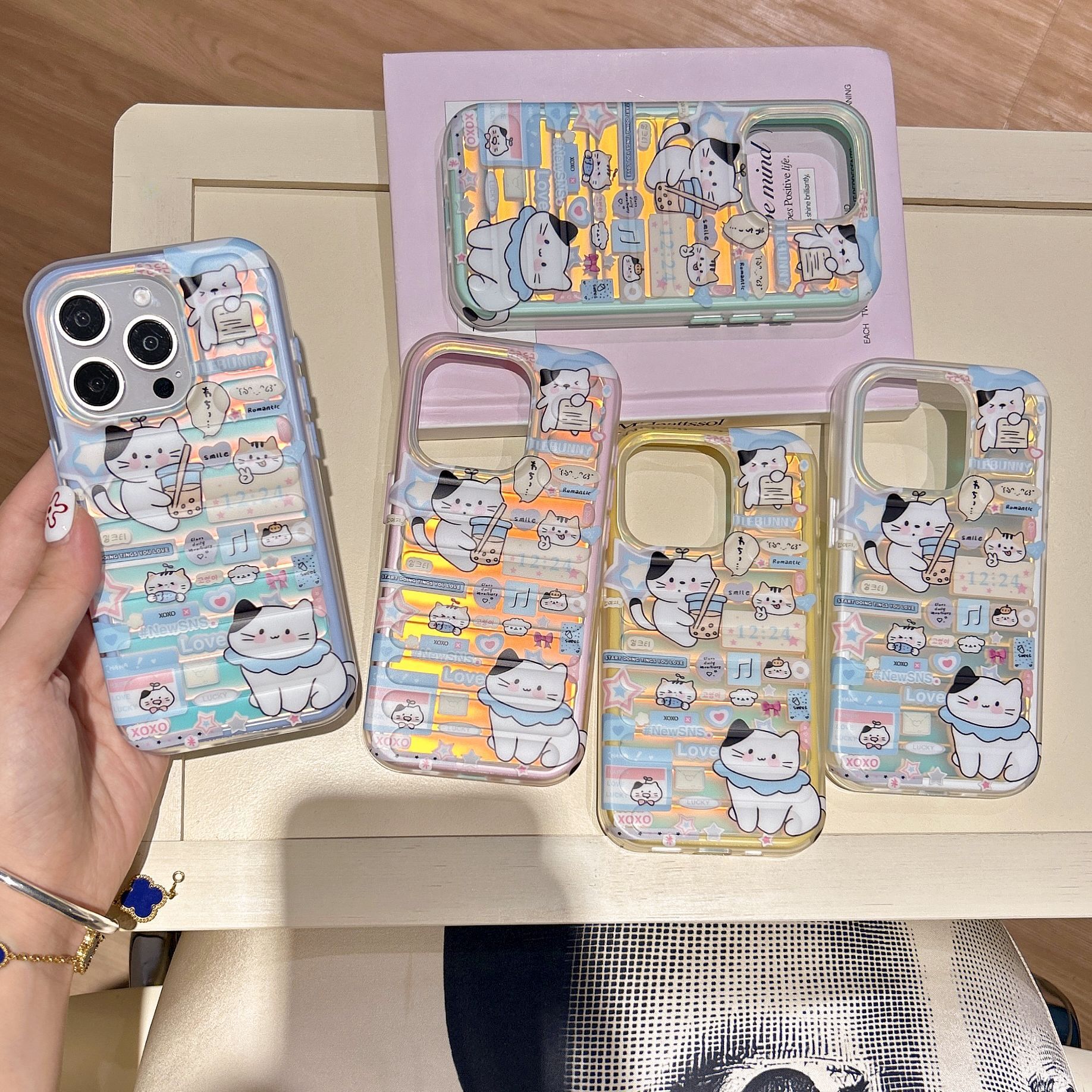 Kitten Transparent Phone Case Compatible with iPhone 17 Pro Max Full Coverage Protective Case iPhone 16/15 Pro