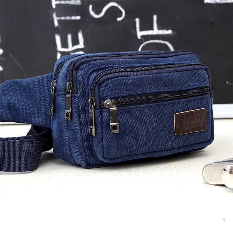 High Quality Fashion Casual Canvas Messenger Bags Waist Packs Purse Men Portable Vintage Men Waist Bags Travel Belt WalletsT251126