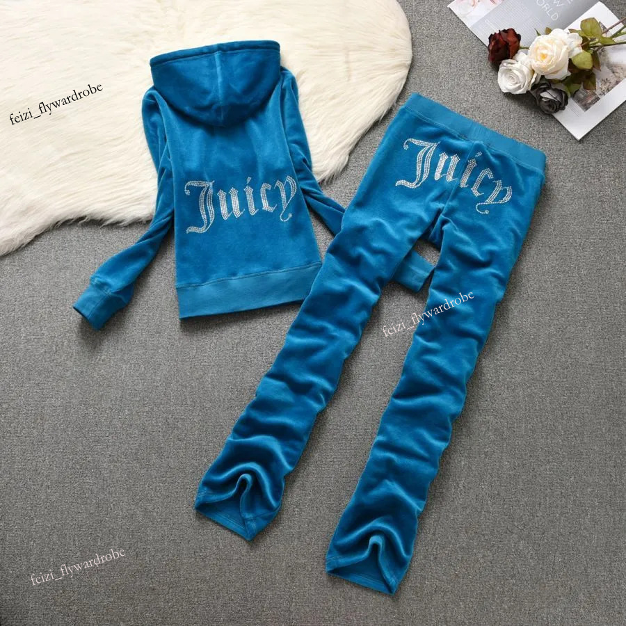 designer womens juicy cotoure tracksuit women short and long sleeved suit velvet two piece sportswear pullover hoodie set size S/XXL 90b C260312