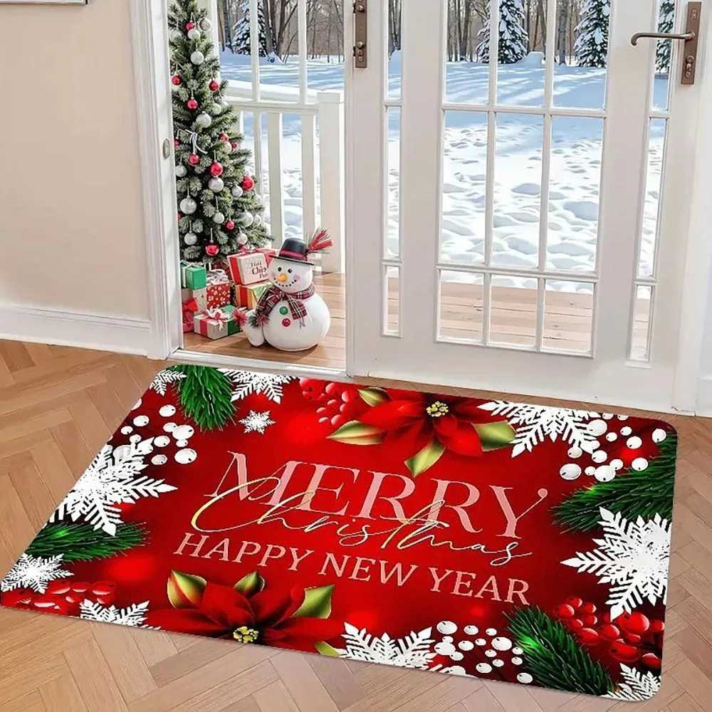 1pc Christmas Pink Mat with Gifts Holiday indoor and outdoor rear front door welcome mat winter door matM251126