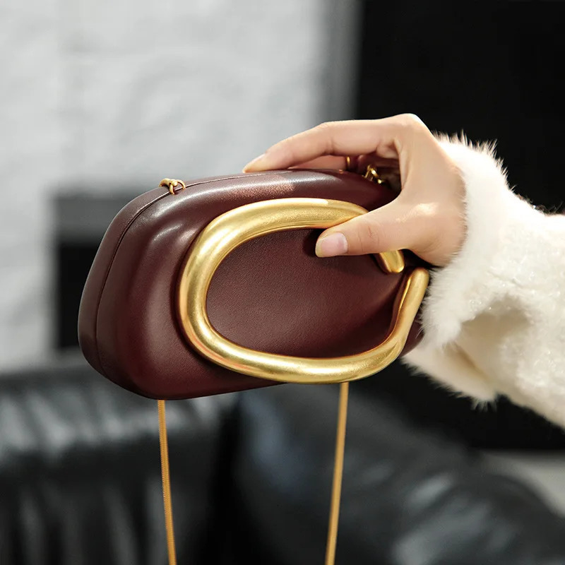Gold Closure Box Clutch Bag Small Women Handbag For Wedding Party Purse 250425