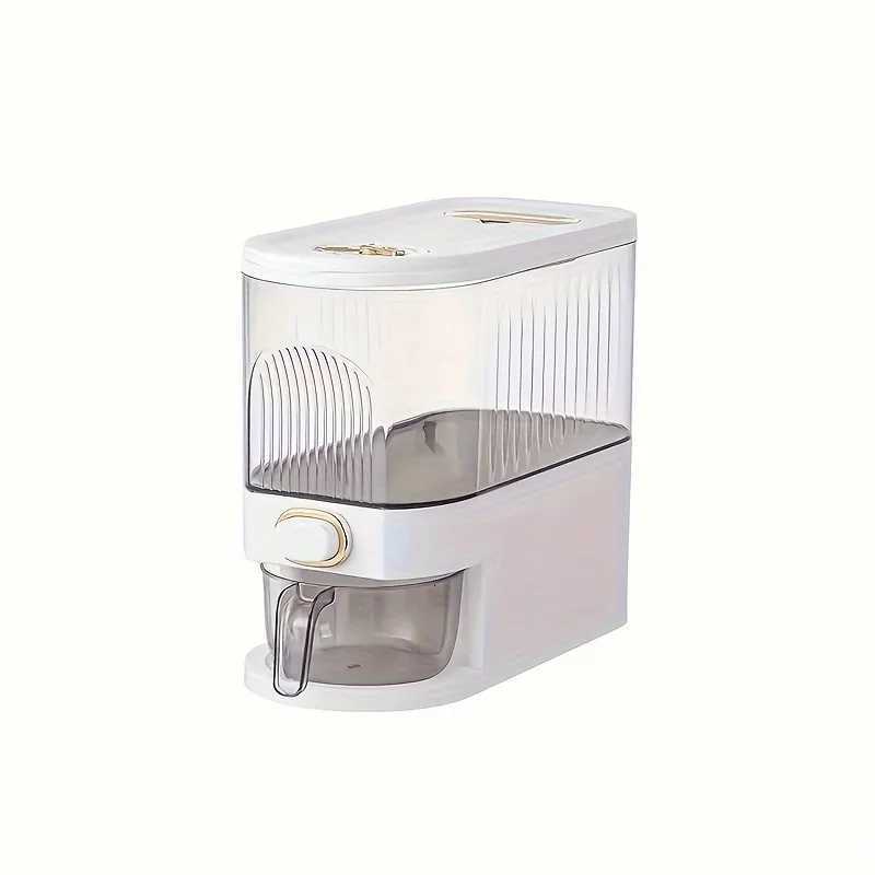 Large Capacity Rotating Rice Dispenser With Divider - Waterproof Moisture-Proof And Insect-Proof Grain Storage Container Suit Y251126