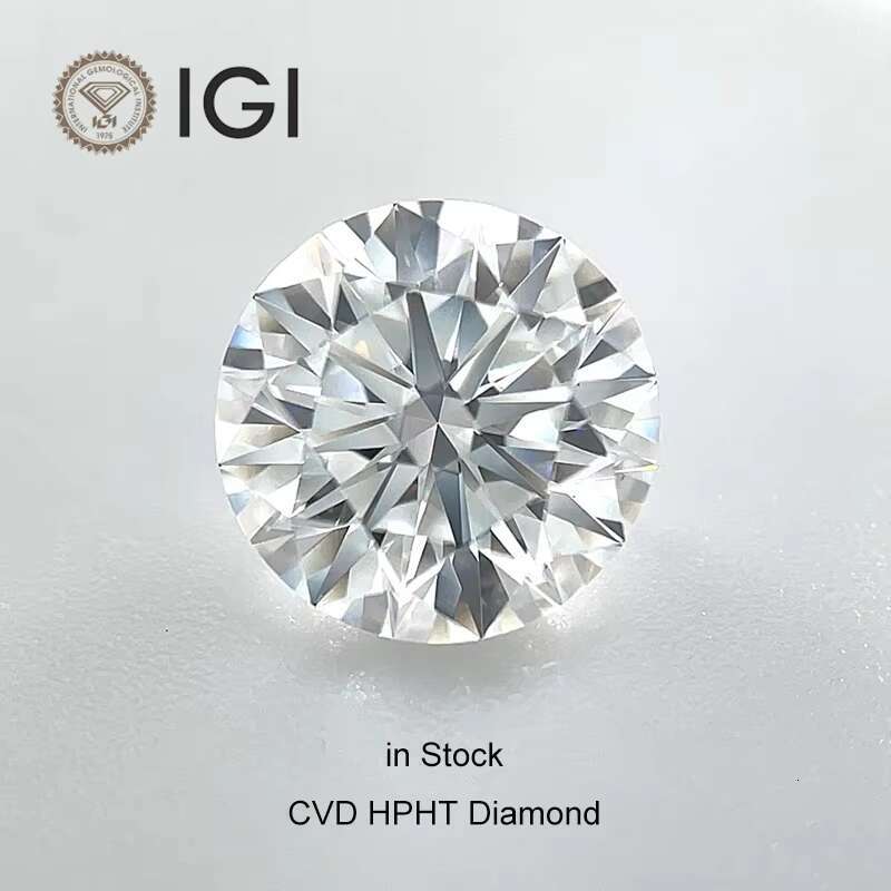 IGI Certified Diamond 0.5ct 1.0ct 3.0ct 5.0ct Round Shape DEF Color VS VVS Loose HPHT CVD Lab Grown Diamond