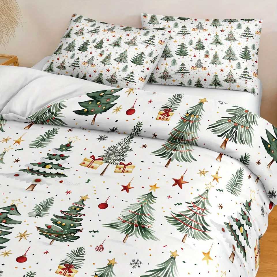 Christmas Christmas Tree Bedding Set 3D Printed Duvet Cover Set Single Twin Double Size Home Decor Duvet Cover Set Christmas Gift For Kids Y251126