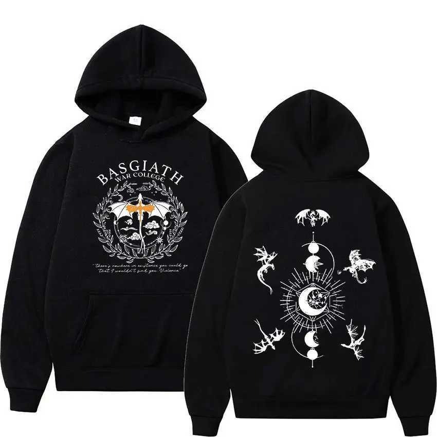 Basgiath War College Hoodie Fourth Wing Dragon Hip Hop Casual Unisex Autumn Winter FLeece Streetwear Tops Male Sudaderas J251136