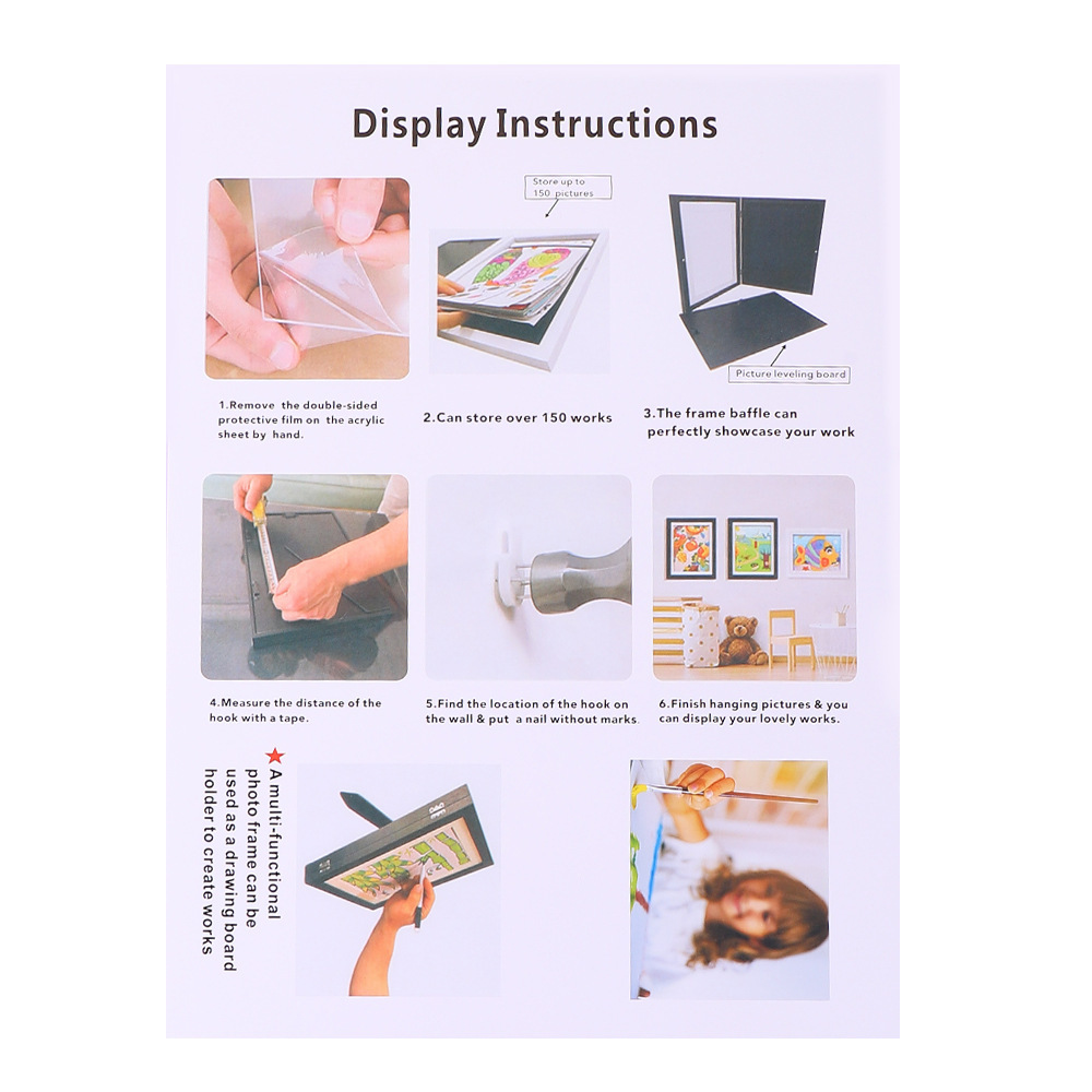 Stand up style children's photo enlarged Kids Art Frames artistic wooden decoration flip frame a wide range of styles H260306