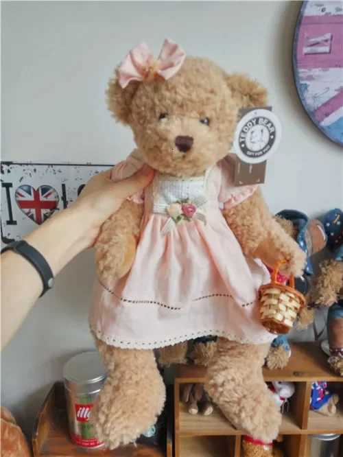 1pc 45cm cute Teddy Bear Plush Toys Stuffed Doll Teddy Bear with clothes kidz children gifts girl christmas presents C251202