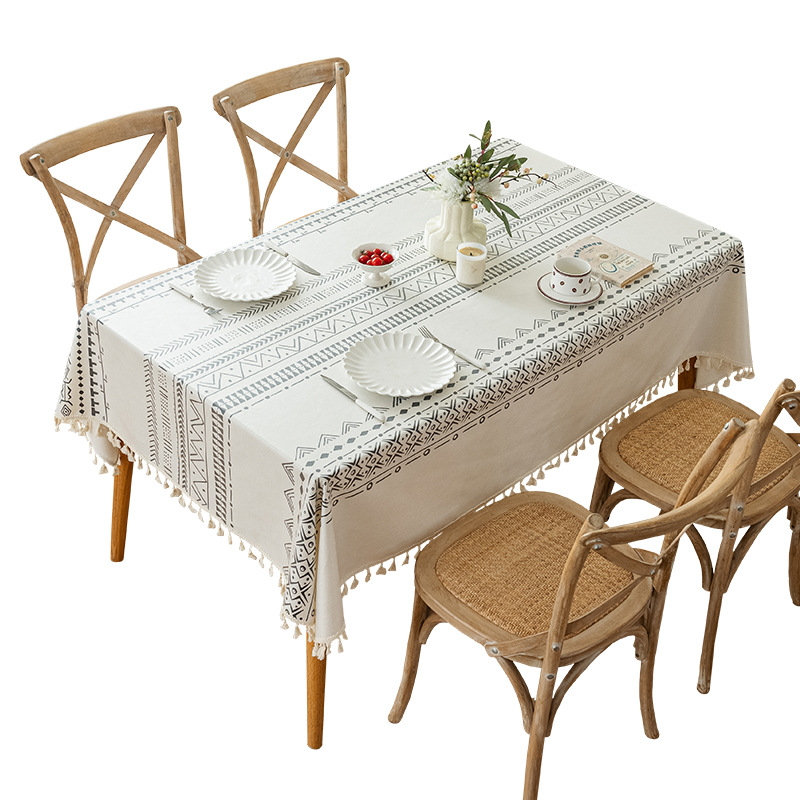A634 Bohemian waterproof and oil-proof tablecloth non-slip and dirt-resistant tablecloth single dust-proof retro coffee table table cover towel