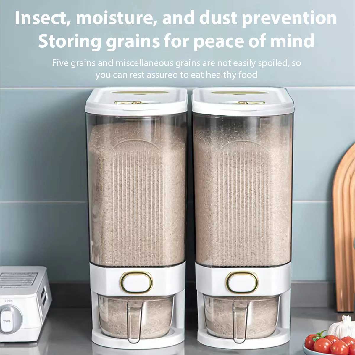 Sealed Rice Bucket Insect-proof Moisture-proof Rice Storage Container Food-grade Kitchen Grain Powder Box Cereal Storage Tank Y251126