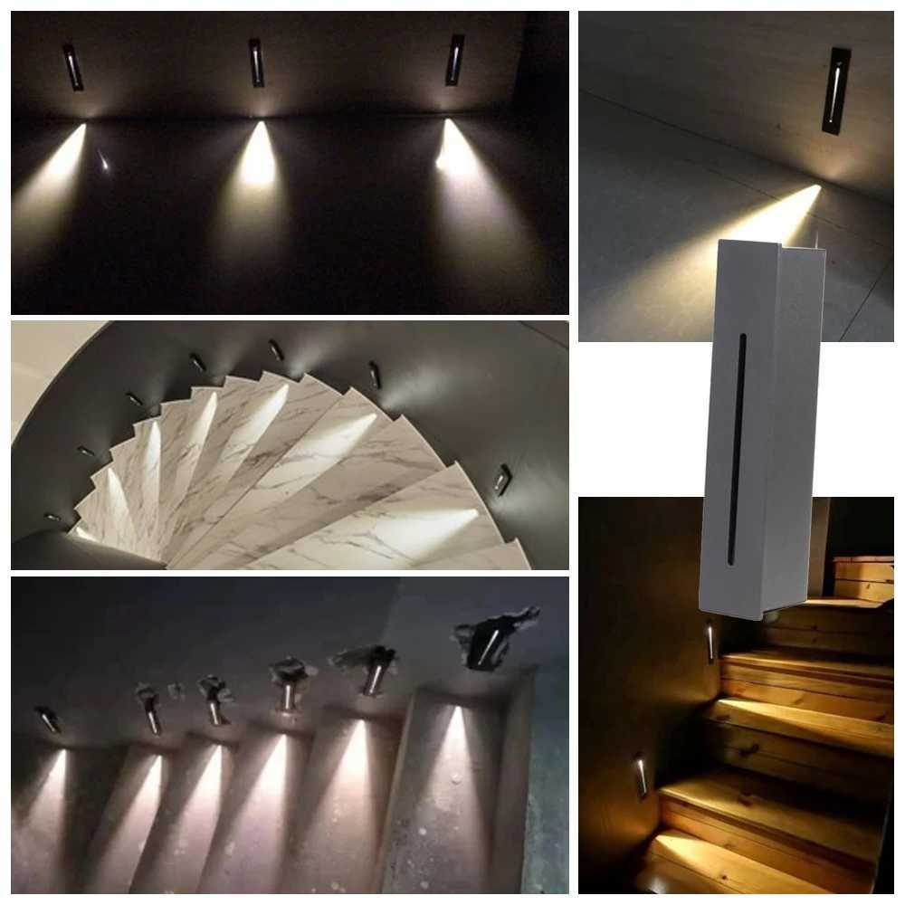 LED Recessed Wall Light Stair Light AC85-265V Indoor Staircase Light Wall Light 3W Stairase Step Stairway Hallway Night Light M251126