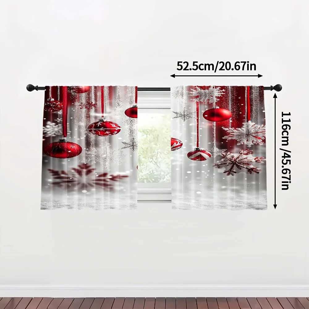 Curtain Christmas 2pcs Stylish Christmas Curtains for Bedroom Living Room Home Holiday Decor Y251126