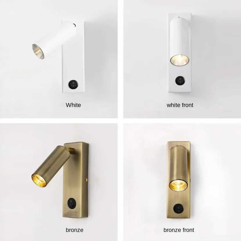 LED Wall Lamp Bedside Wall Mounted Reading Light with Switch and USB Port Rotatable Wall Lamp Living Room Bedroom Spotlight M251126