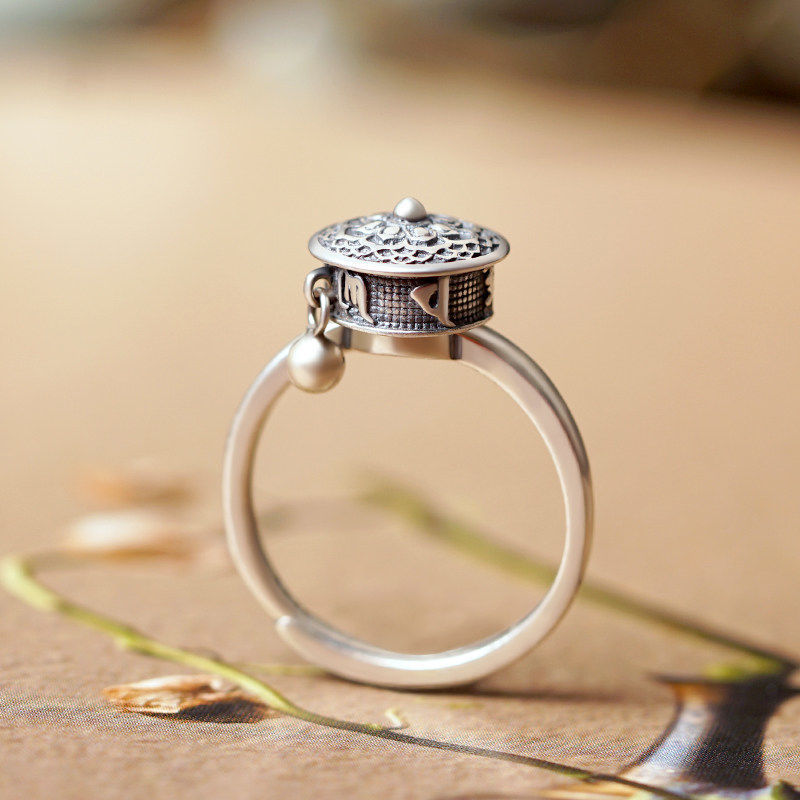 New silver new enamel non inlaid ring Chinese style retro elegant charm women's luxury brand jewelry High quality gold designer diamond ring ring - view 3