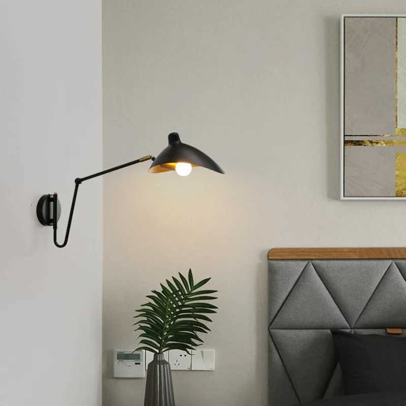 Retro industrial style indoor wall lamps metal material matte surface sconce lights E14 bedroom decoration rotatable led lles M251126
