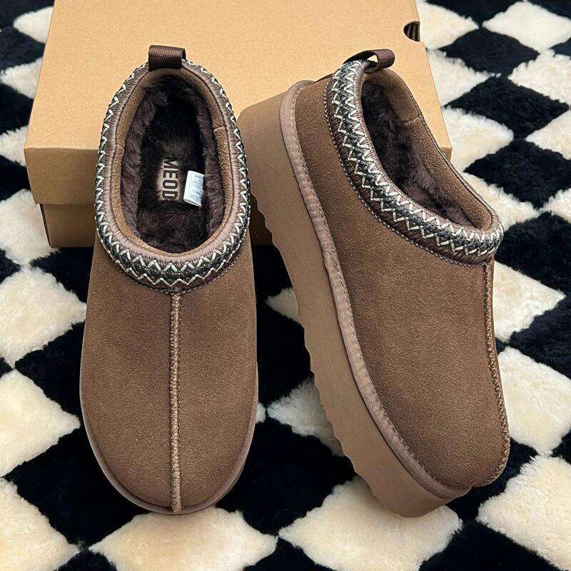 2025 MEOD designer tazz slipper Snow Boots Womens leather fur Shoes Fur-lined winter boots Autumn and Winter Thickened platform Thick Bottom dh9111860