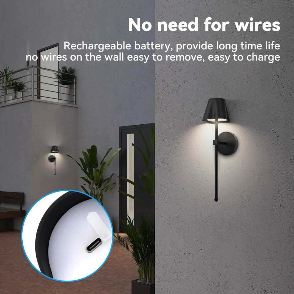 2PCS Wireless Wall lamp Hotel Home Interior Decor Rechargeable Lighting Warm/Cold White Corridor Bedroom Bedside Wall Light M251126