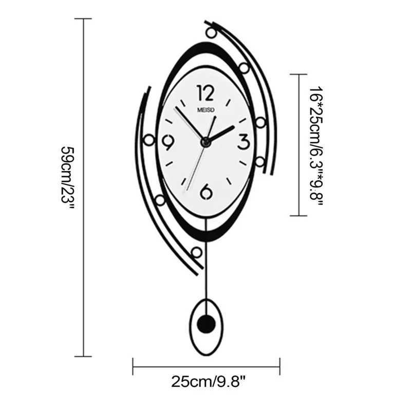 Modern Minimst Clock Design Nordic Silent Circular Pendulum Hanging Wall Clock Living Room Decoration C251126