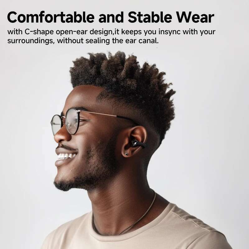QCY Crossky C30 Clip Earphones Bluetooth 5.4 Wireless Open Ear Sports TWS Earbuds Dual-Connection Headphones