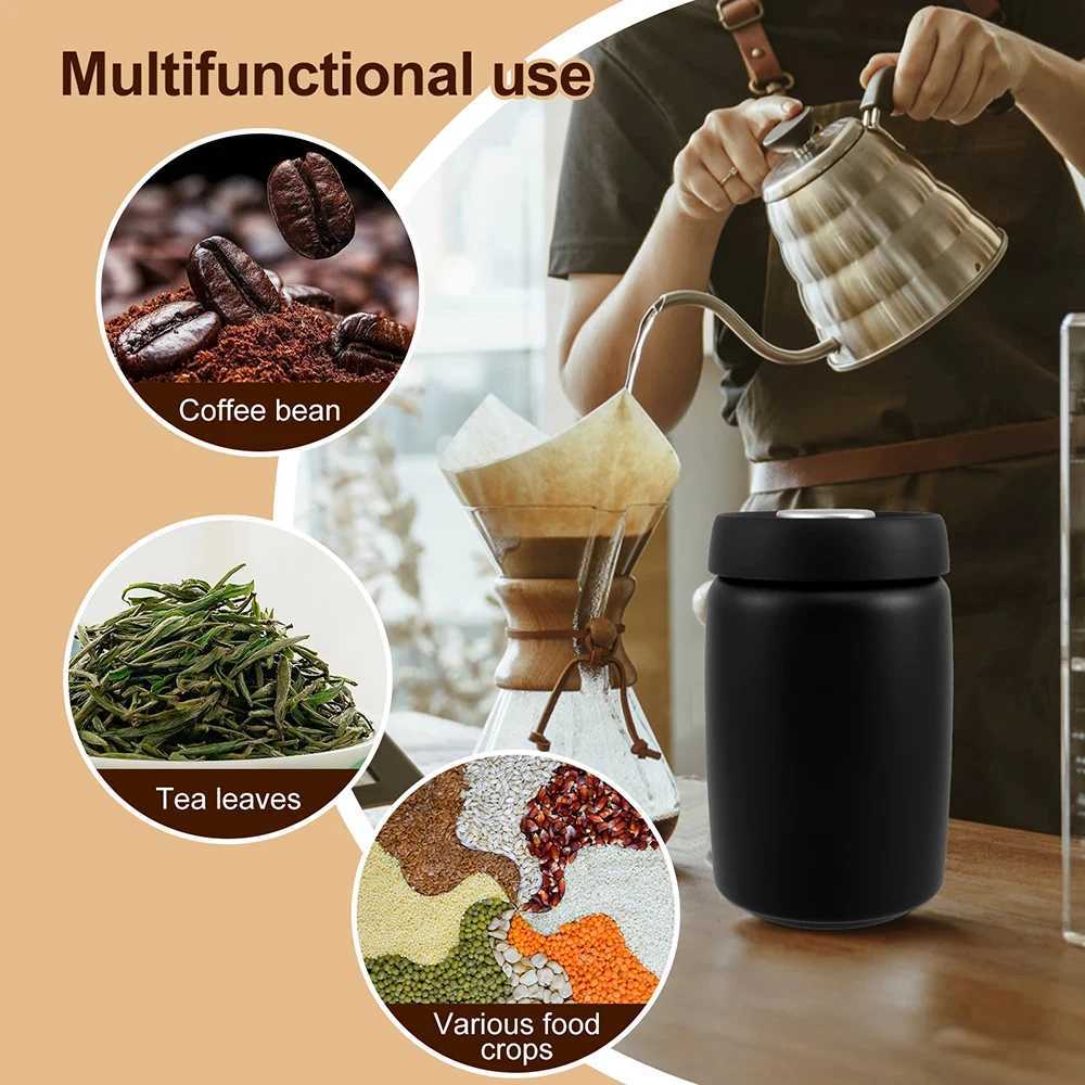 Coffee Beans Vacuum Sealed Jug 304 Stainless Steel Food Keep Fresh Storage Container Kitchen 1200ml Coffee Vacuum Canister Y251126