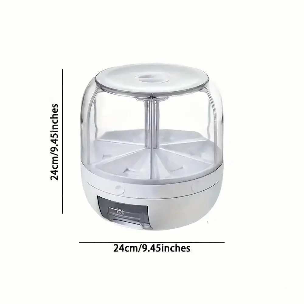 360 rotating food dispenser One-Click Output rice Storage Round Grain Dispenser Kitchen for Grains Beans Rice Y251126