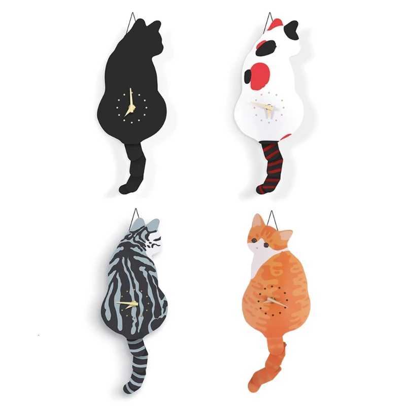 for Creative Wall Clock Naughty for Cat Wag Tail Clocks for Home Decoration Cloc C251126