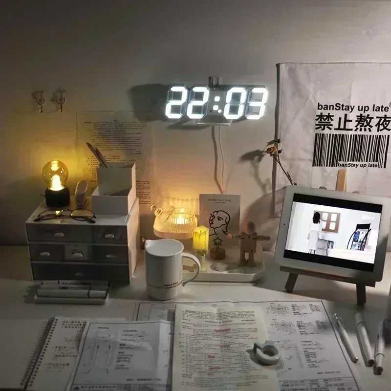 Digital Wall Clock Desk Clock Electronic Alarm Clock Modern Home Decoration for Bedroom Home Decor Interior Led Table C251126