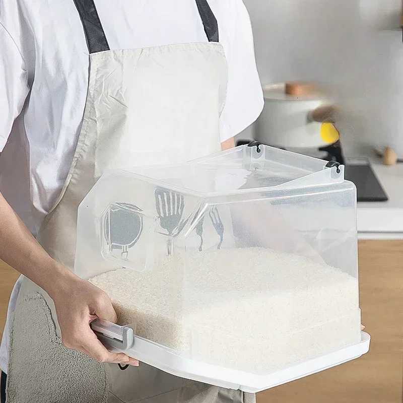 10kg Large Capacity Rice Storage Box Seal Food Dispenser Moisture-proof Thickened Flour Cereal Container Home Kitchen Organizers Y251126