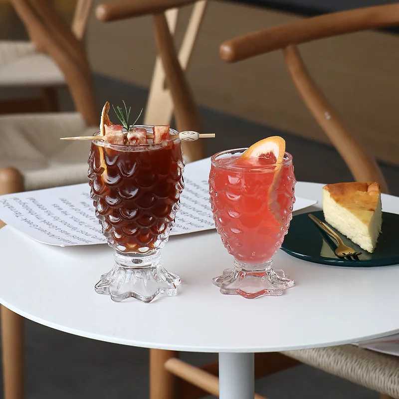 Mermaid Glass Cup with Fish Scale Pattern Glass Cup Household High Footed Transparent Wine Glass Cute Heat-resistant Juice Mugs C251126