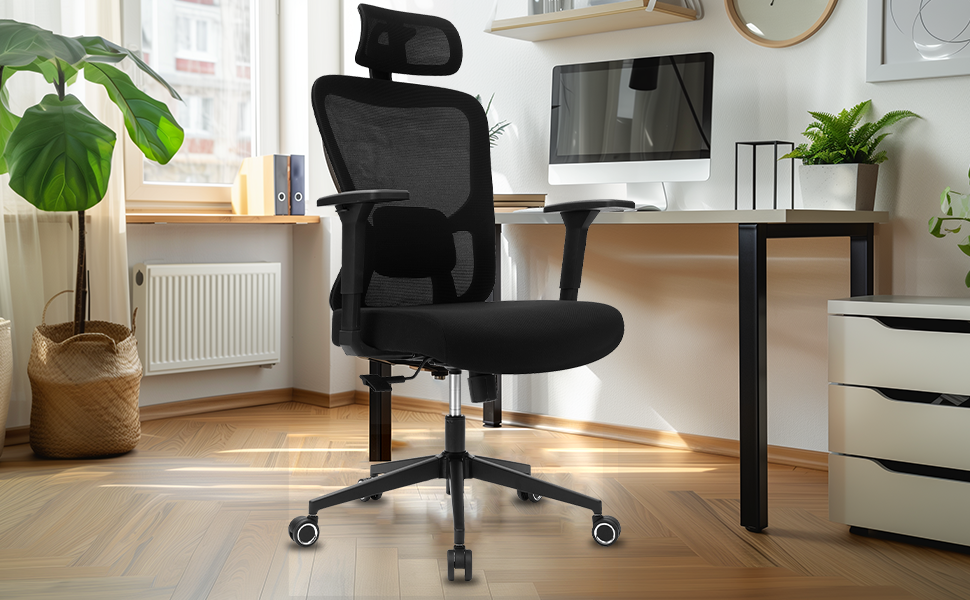 White black multifunctional study chair Stylish White/Black Adjustable Seat with Multiple Functionality - Ideal Study Companion with grab