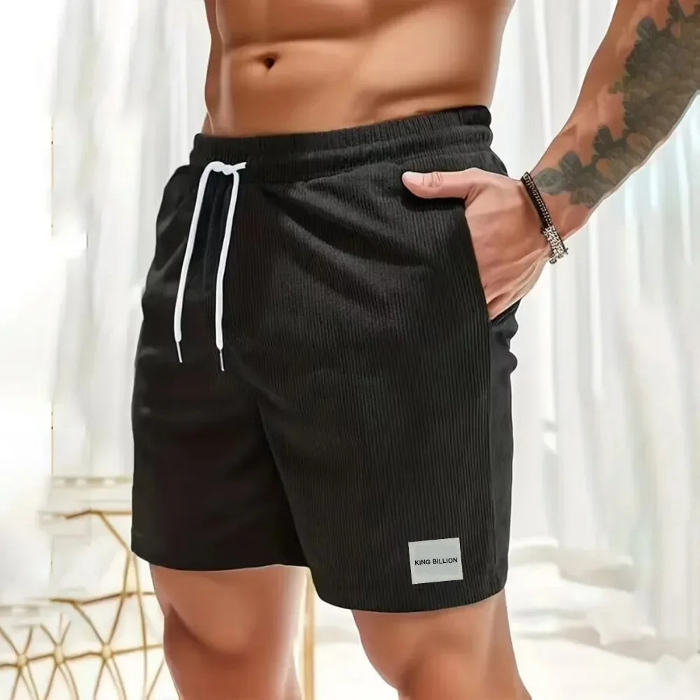 Mens denim shorts with summer beach shorts label mens loose shorts casual sports pants 250423