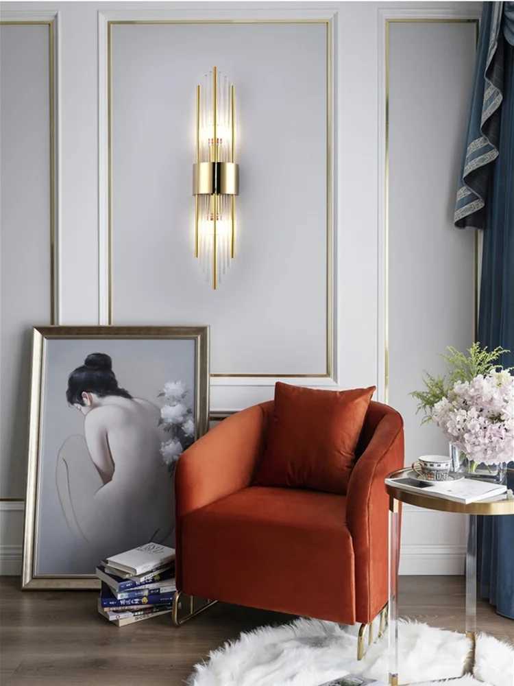 Glass Wall Lamp For Living Room Bedroom Loft Stairs Hotel Aisle Indoor Home Art Decor Modern Gold sconce led wall light Fixture M251126