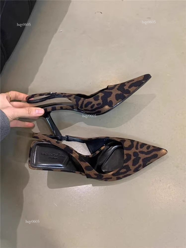Top brand high-quality new free designer shoes with soft soles, non tiring feet, fresh and elegant high heels, well-known new super fairy leopard prin