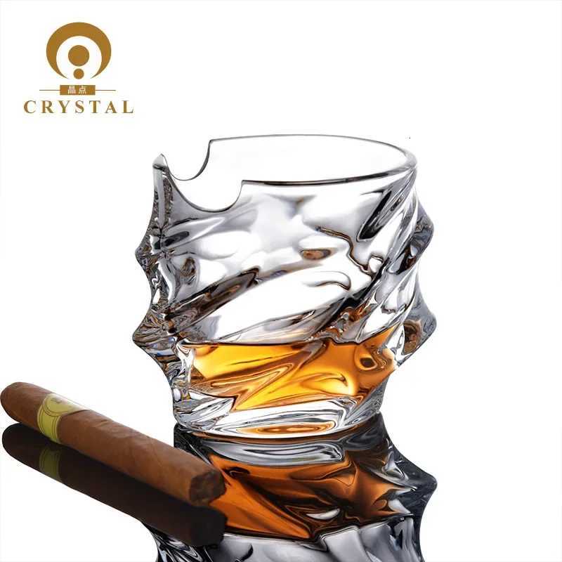 Gold Statue European Style Personzed Creative Cigar Glass Foreign Wine Glass Beer Glass Home Bar Irregular Strong Wine Glass C251126