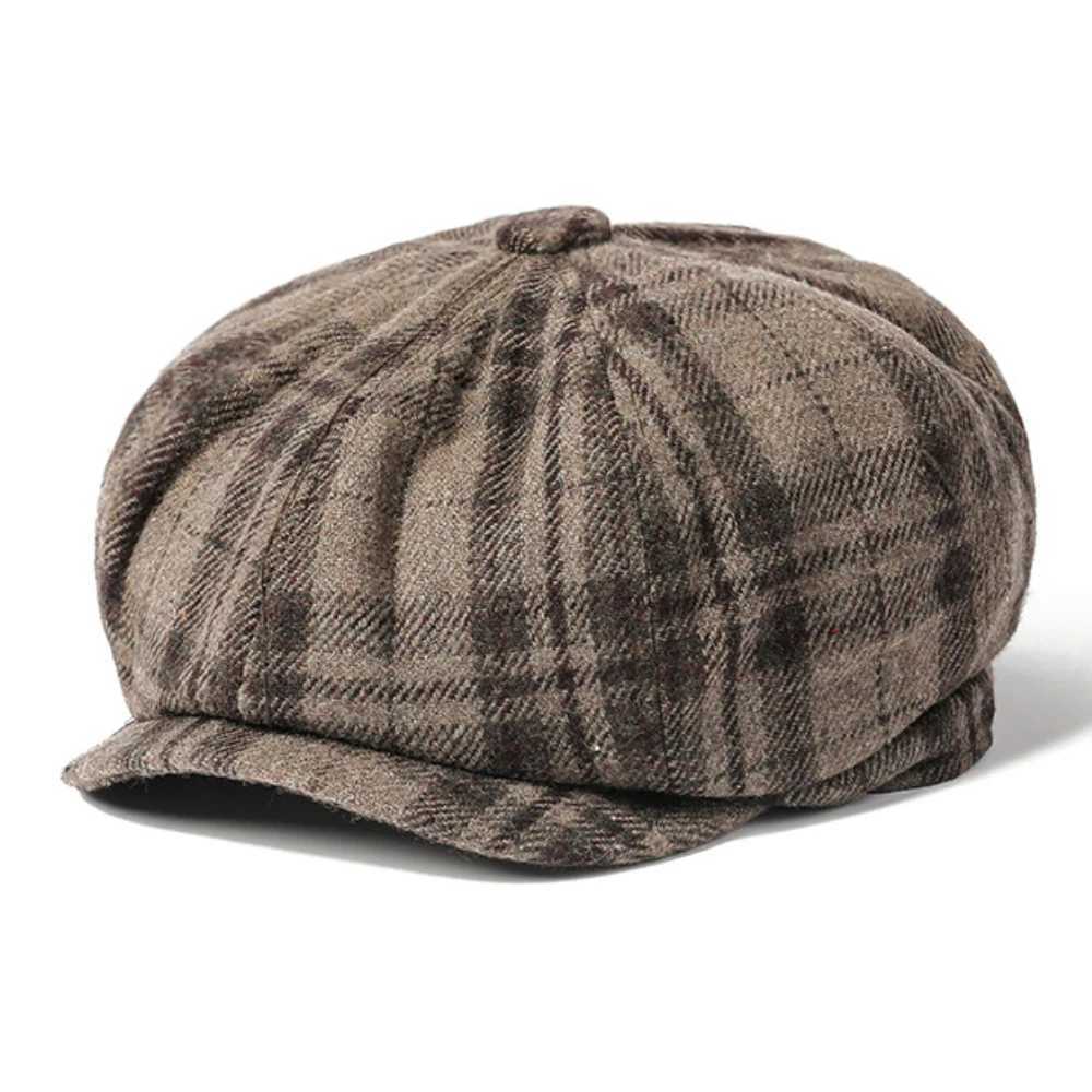 HT4966 Berets for Men Women Retro Artist Painter Plaid Beret Hat Male Female Octagonal Flat Cap Autumn Winter Wool Hat Beret Cap J251125