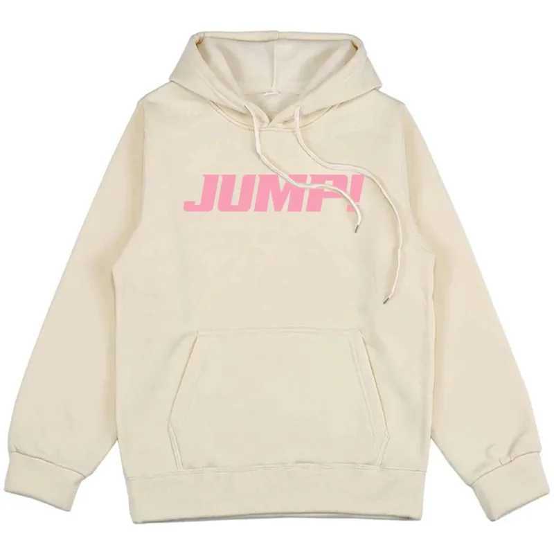 Black and Pink Jump Single Hoodies Korean Girls Band Fashion Sweatshirts Long Sleeve Loose Pocket Pullovers Unisex Streetwear J251136