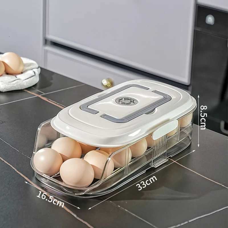 Home Refrigerator Automatic Rolling Egg Storage Tray Side Door Storage Container Food-Grade Rolling Egg Rack Y251126