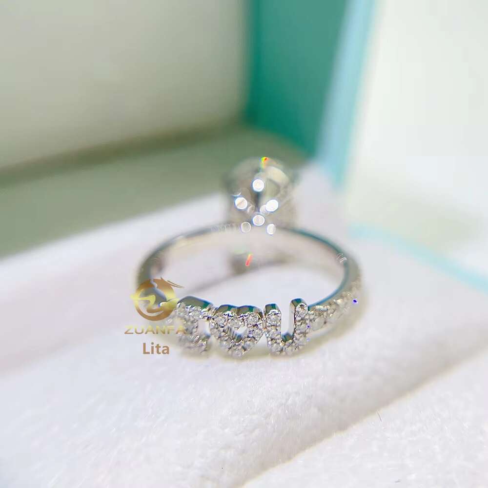 Love U 4.5ct Oval Moissanite Sterling Sier Wedding Dia Engagement Ring Women