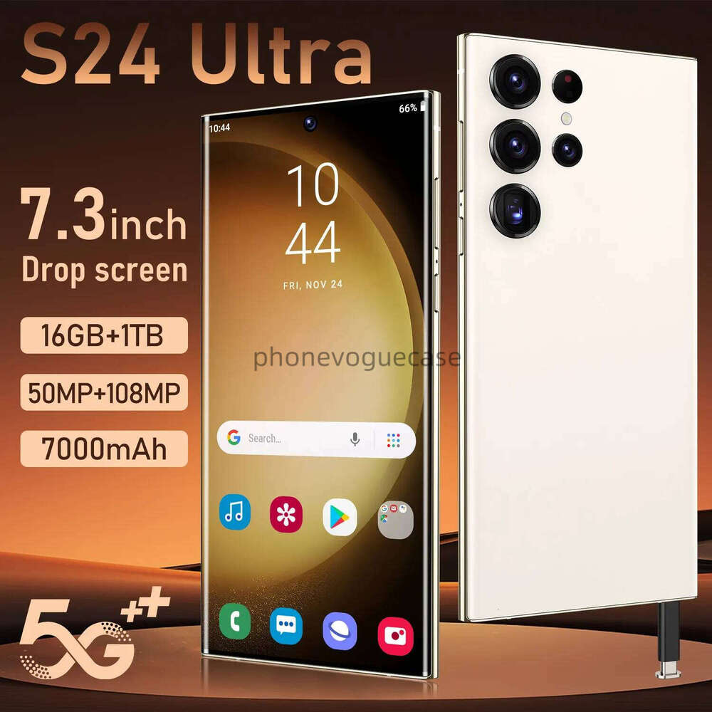 Top Quality S24 Ultra True 5G Built-In Pen Android Smartphone 7.3 Large Screen 21 Million Pixels (16Gb+1Tb) Cheap Mobile Phones.