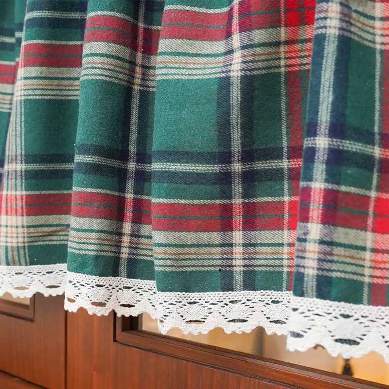 Curtain Christmas Buffalo Plaid Check Curtains Blackout Rod Pocket Valances Checkered Window Drapes for Farmhouse Bedroom Living Room 1 Panel Y251126