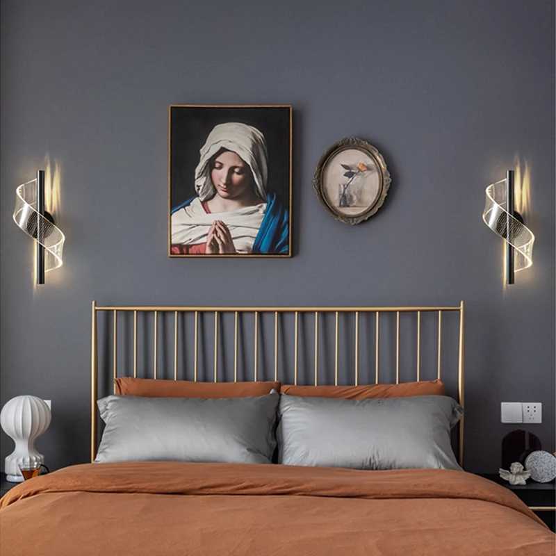 Nordic LED Wall Sconce Lamp Indoor Lighting For Home Bedside Living Room Corridor Stairs Decoration Luxurious Modern Wall Lamp M251126