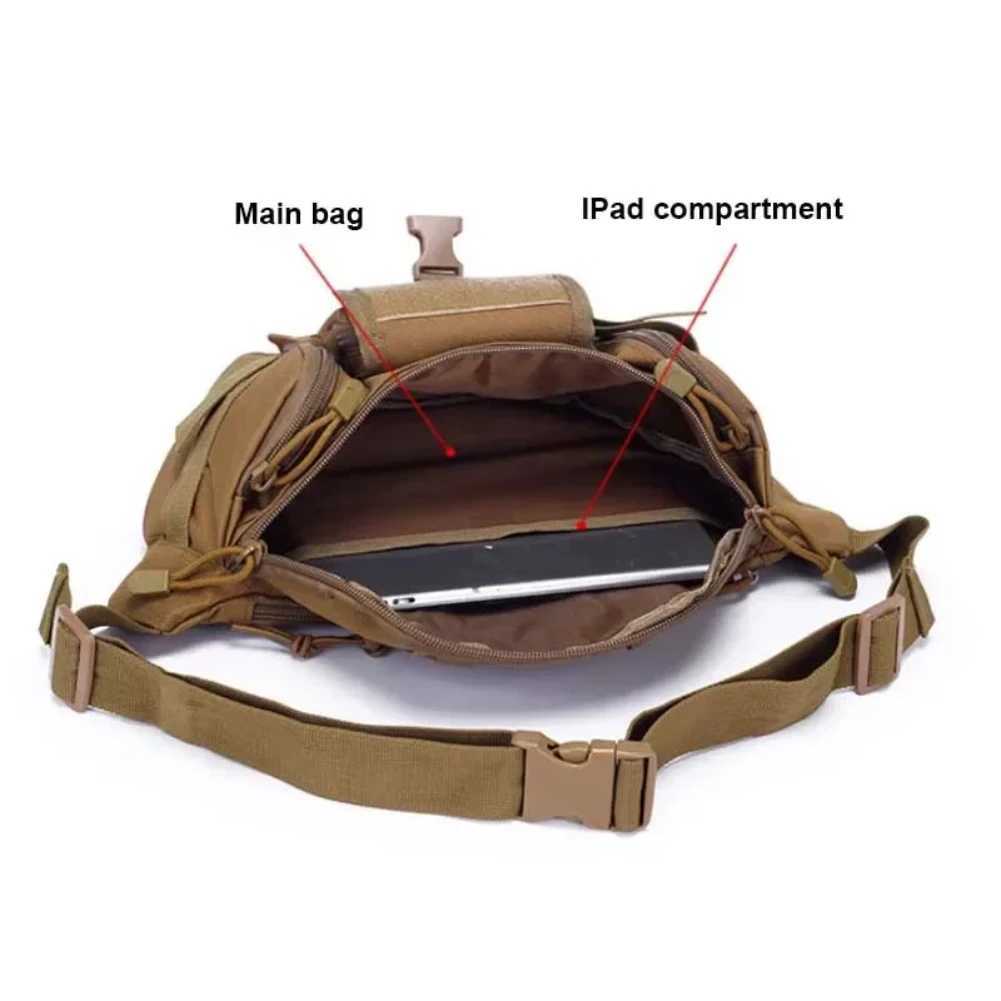 Men Tactical Waist Bag Nylon Fanny Pack Travel Hip Belt Bum Sports Bag Outdoor Cycling Travel Waistpack Pouch Belt Bag CampingT251126