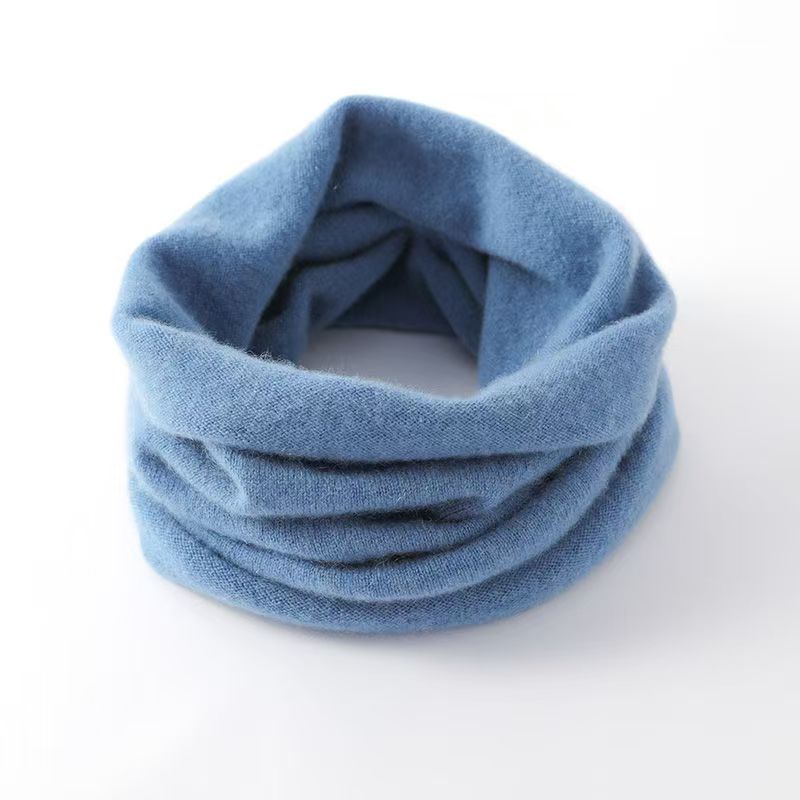 K533 100% pure wool scarf for men and women, all-match solid color scarf, Korean style, autumn and winter knitted neck warming neck cover